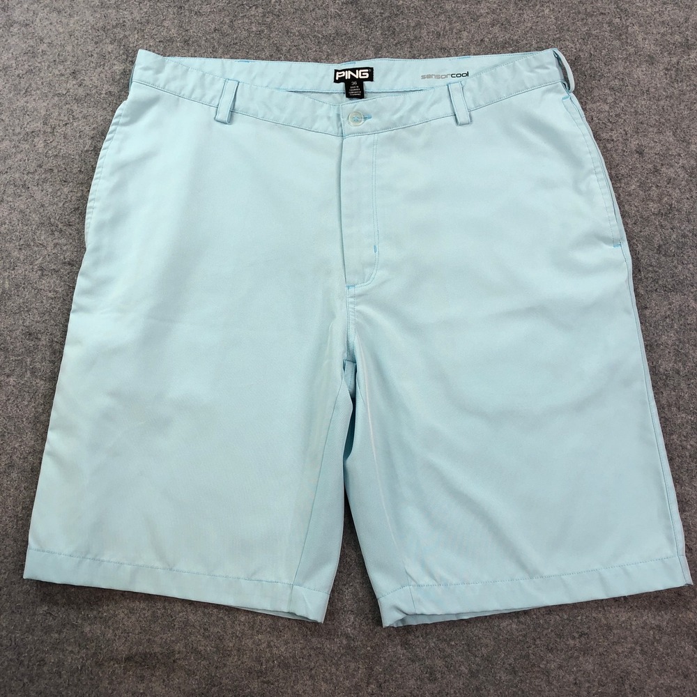 PING Mens Golf Shorts 36 Light Blue SensorCool Performance Breathable Active